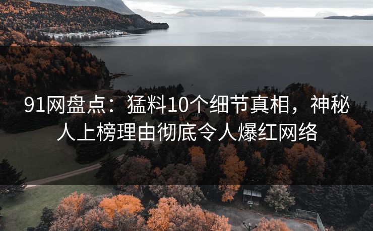 91网盘点：猛料10个细节真相，神秘人上榜理由彻底令人爆红网络